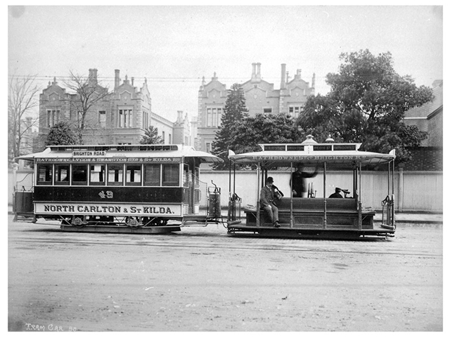 Cable Tram running on the St Kilda line 1905